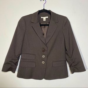 Kenneth Cole Brown 3/4 Sleeve Blazer